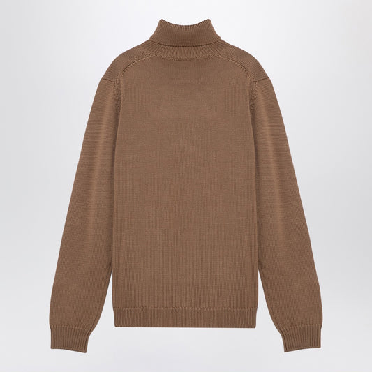 Roberto Collina Camel merino wool turtleneck pullover