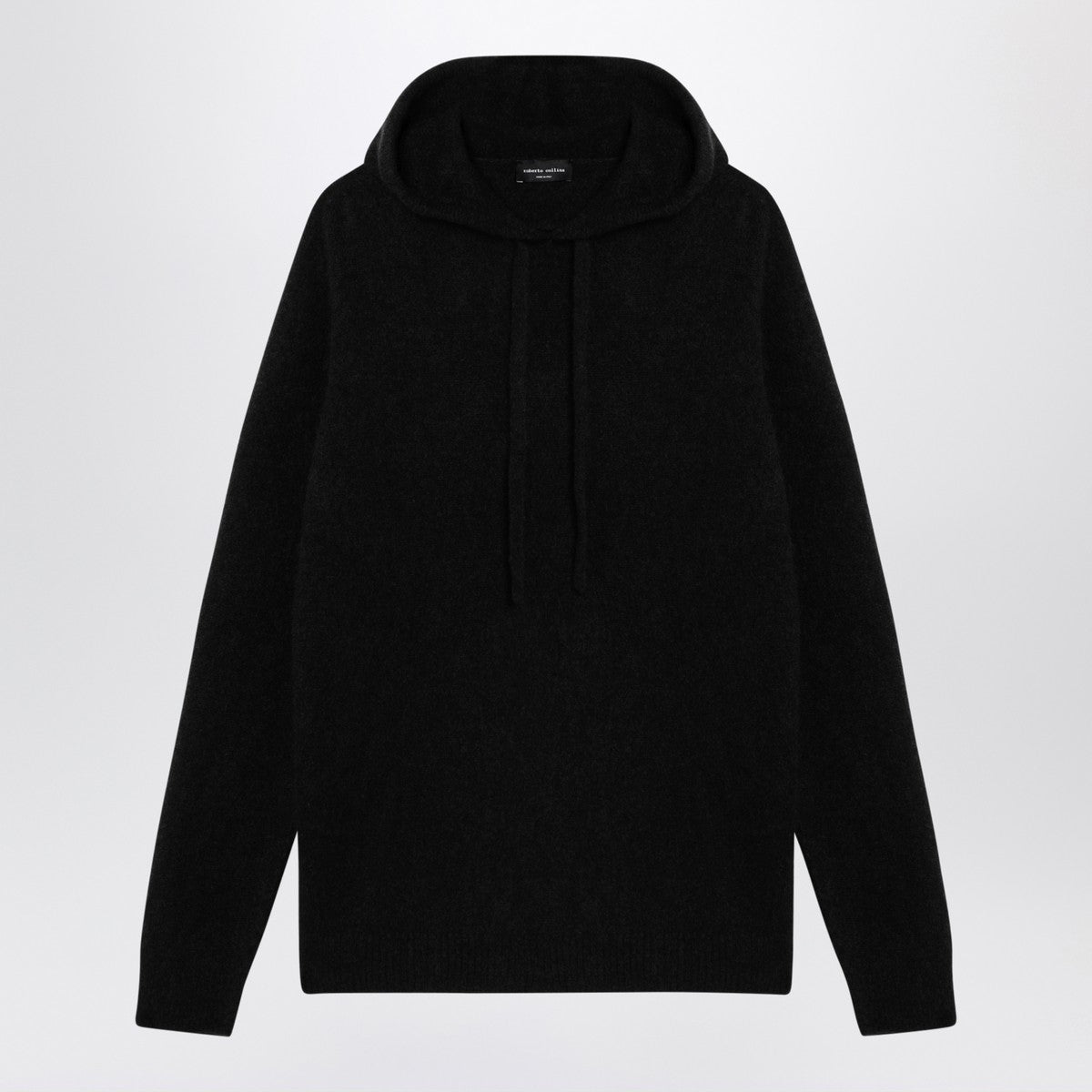 Roberto Collina Black cashmere hooded sweatshirt