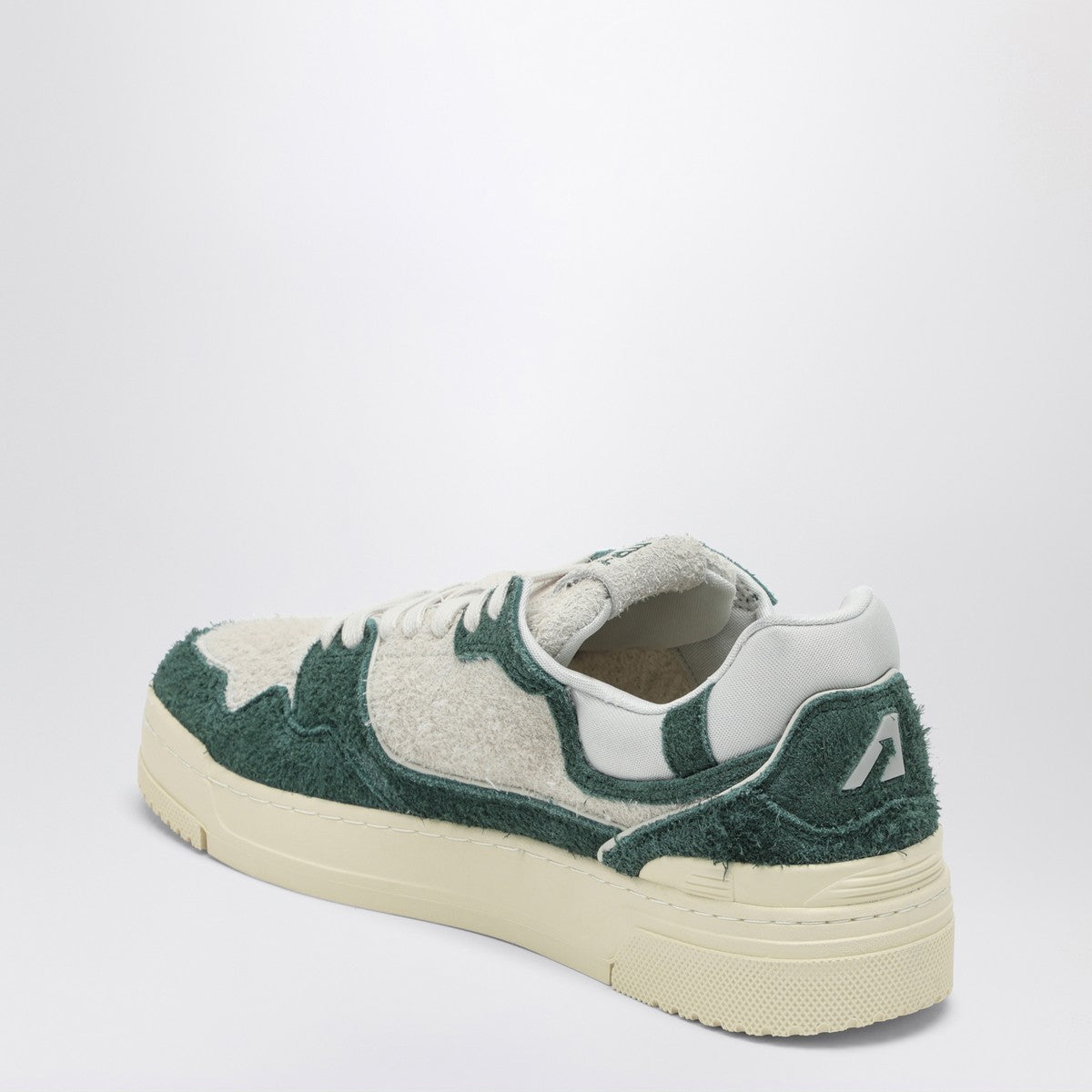 AUTRY White/bottle green suede and mesh CLC sneakers