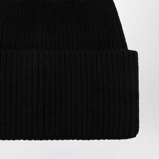 Destin Black wool and cashmere beanie