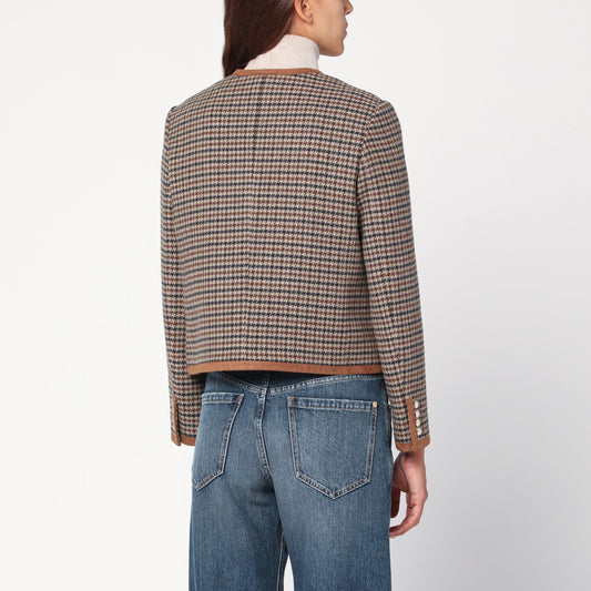 Dunst Brown checked tweed jacket