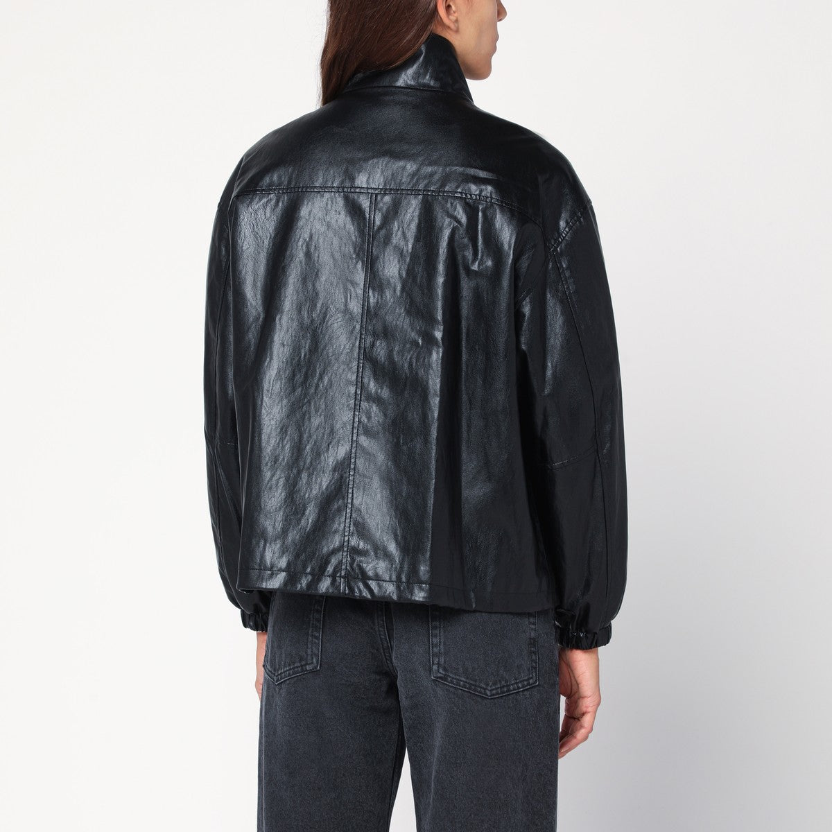 Dunst Black faux leather zip jacket