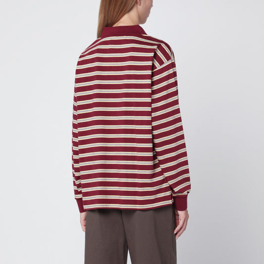 تيشيرت بولو قطني مخطط باللون بورغوندي من دانيت