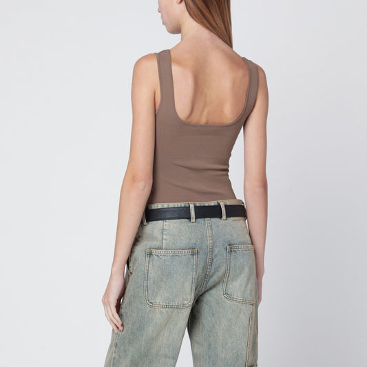 بلوزة Entire Studios من مزيج الفيسكوز باللون البني الفاتح