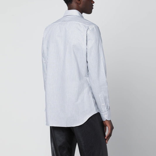 XACUS White striped Travel shirt Tailor Fit