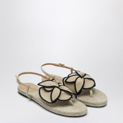 Castañer Sandal in sand color with flower
