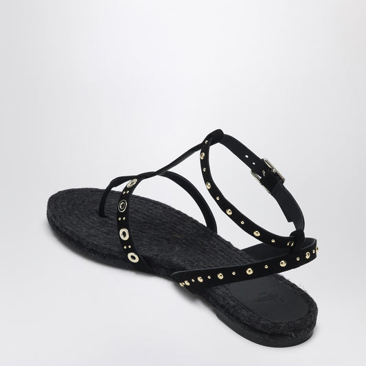 Castañer Low-heeled black Pati with studs