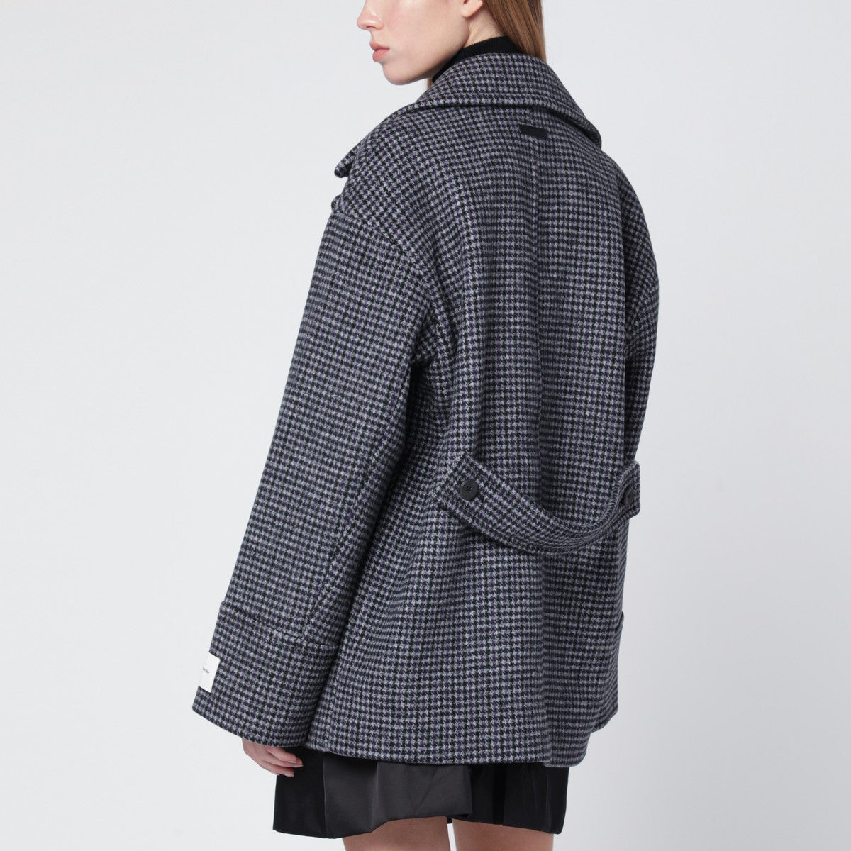 Calvin Klein Grey double-breasted houndstooth coat