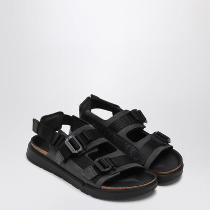 Birkenstock Black Shinjuku sandal in natural leather and tissue