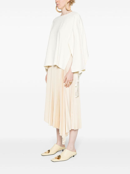 بلوزة إريكا كافاليني شبه مصممة، لون أبيض