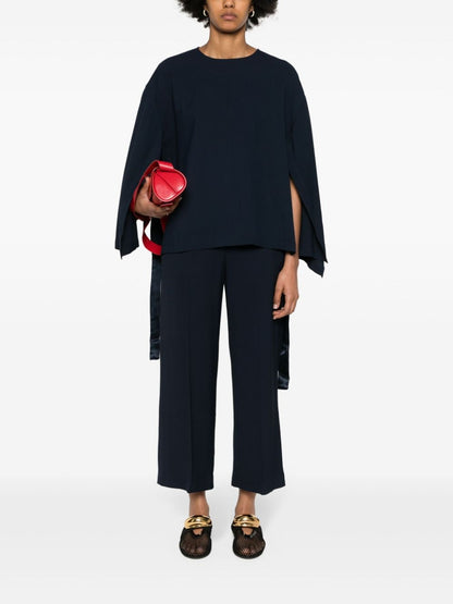 بلوزة إريكا كافاليني شبه مصممة، أزرق