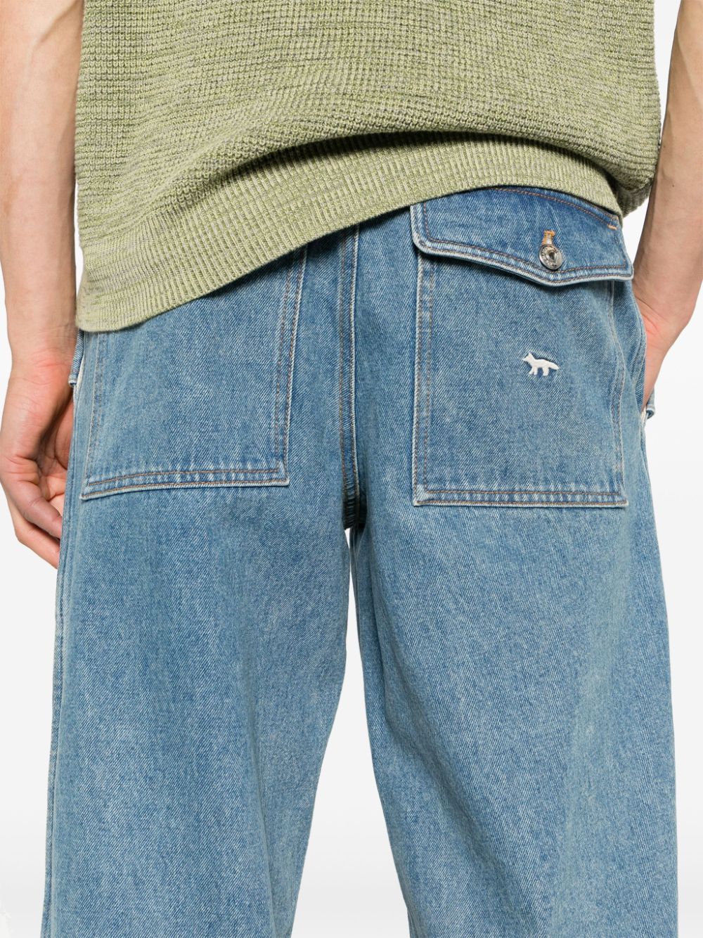 جينز ميوزون كيتسونيه MAISON KITSUNE' أزرق فاتح