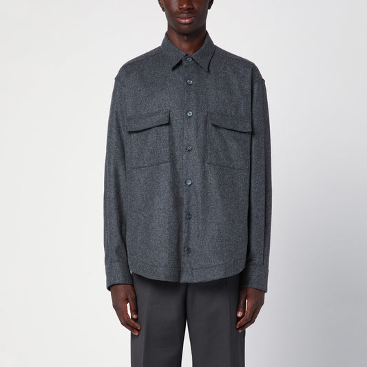 XACUS Grey wool blend overshirt