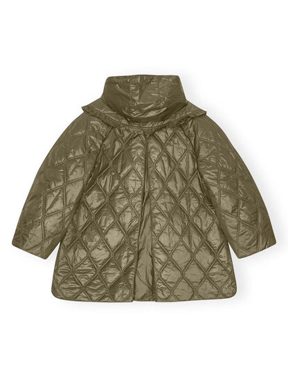 Ganni Shiny Quilt Midi Jacket