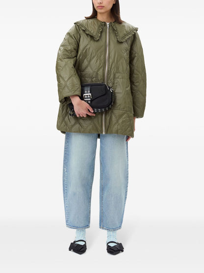 Ganni Shiny Quilt Midi Jacket