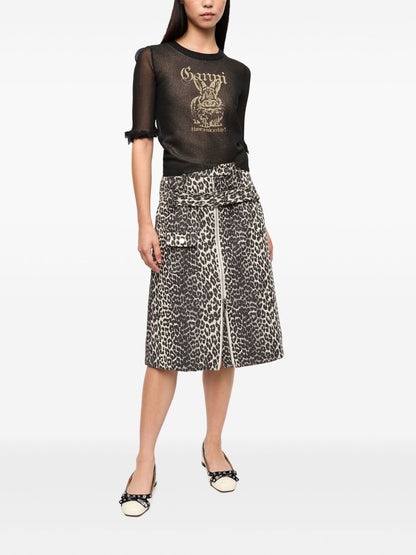 بلوزة جاكار شفافة من غاني