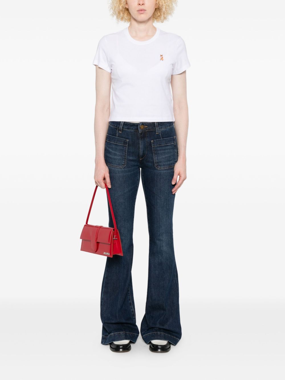 تيشيرت Lady Fox Baby من Maison Kitsuné مزين بالترتر.