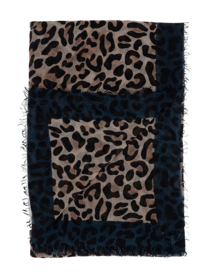 Faliero Sarti Leopard-print panelled scarf