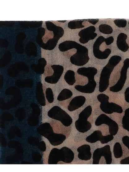 Faliero Sarti Leopard-print panelled scarf