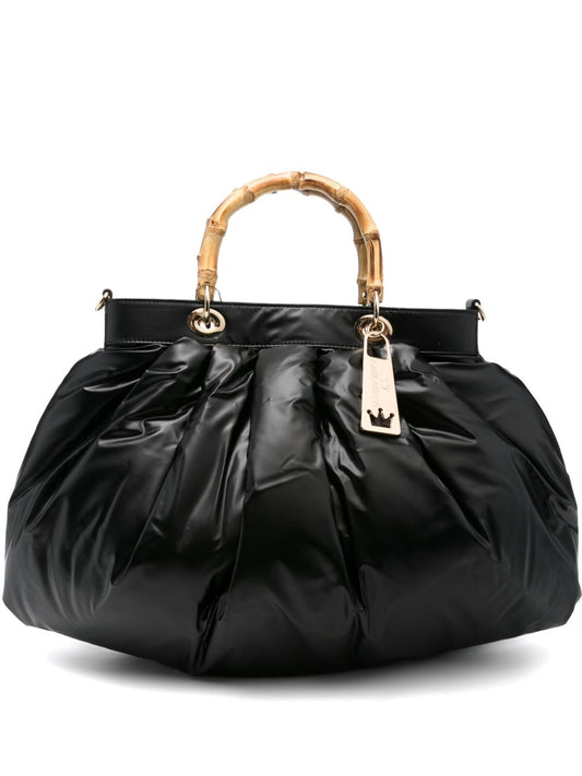 حقيبة يد كبيرة من La Milanesa مبطنة ومزودة بمقبض من الخيزران