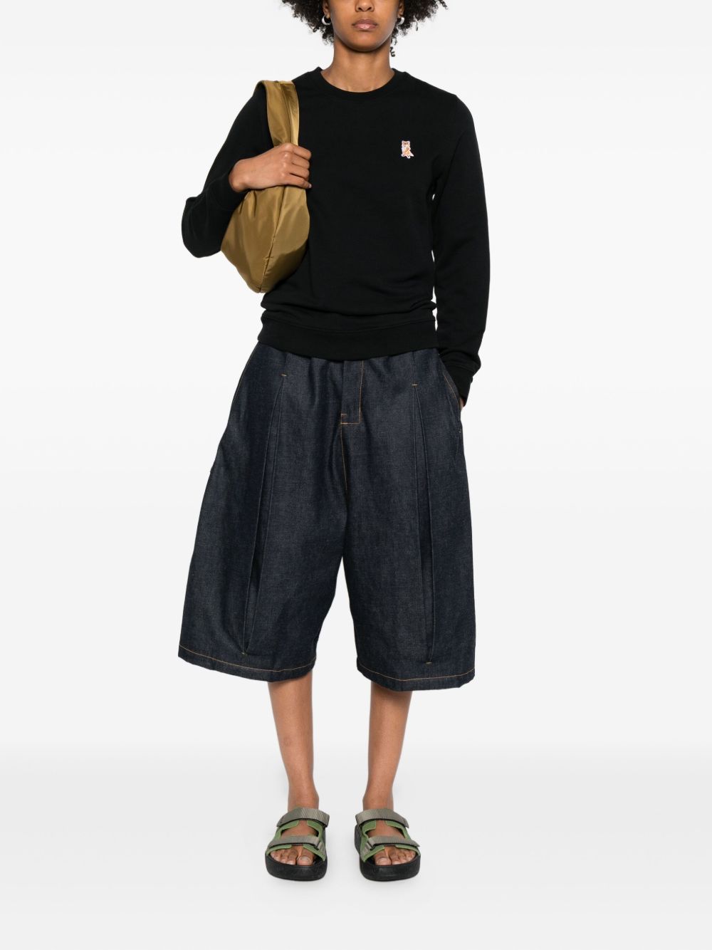 تيشيرت رياضي من Maison Kitsuné مزين بربطة خياطة على شكل ثعلب