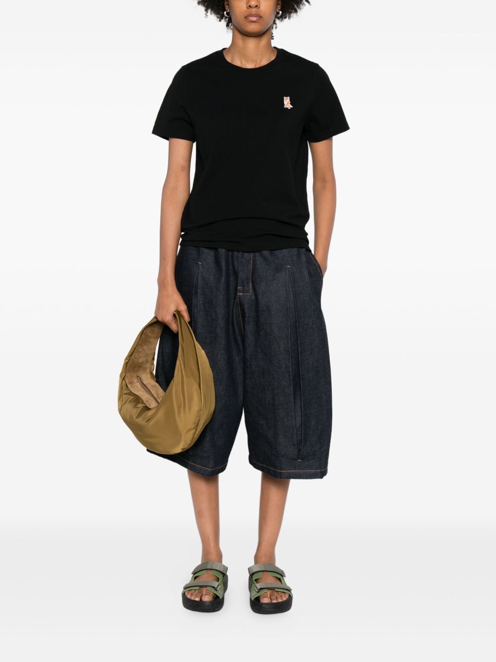 تيشيرت قطني من Maison Kitsuné مطرز بتطريز ثعلب