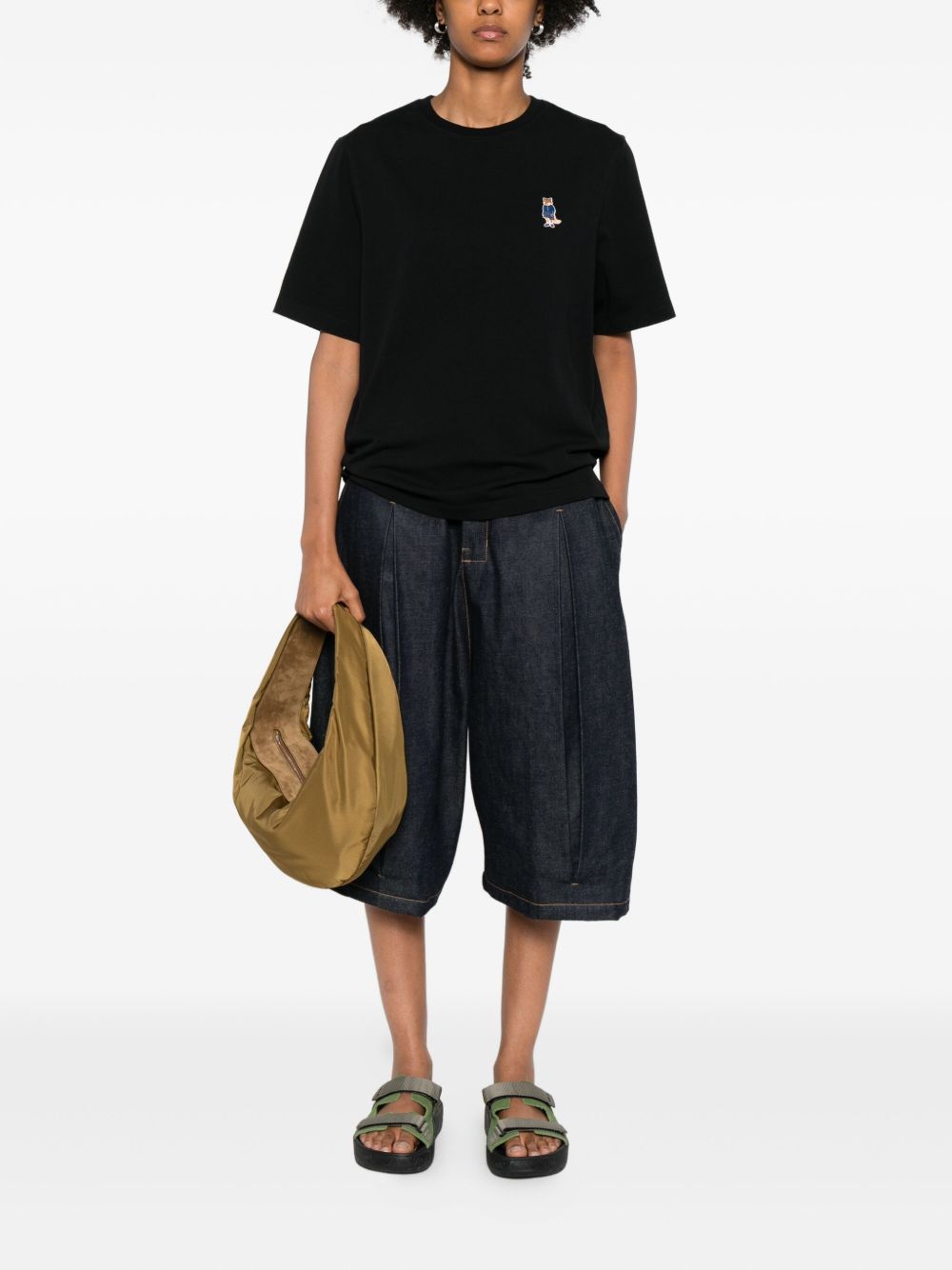 تيشيرت قطني من Maison Kitsuné مطرز بتطريز ثعلب