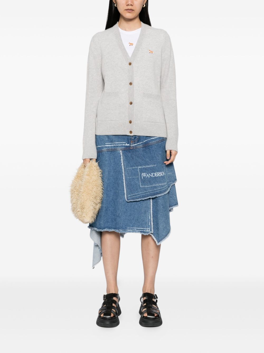 ميشون كيتسون MAISON KITSUNE' سترات محبوكة رمادية