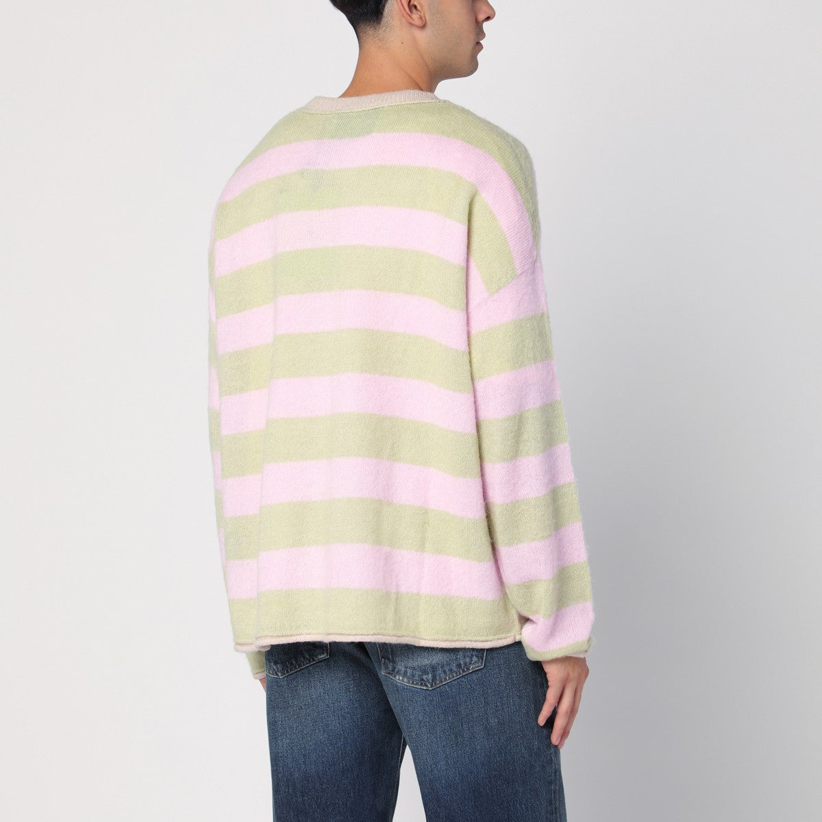 New Amsterdam Surf Association Light green/pink striped jumper