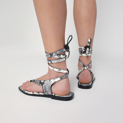 A.EMERY The Heidi Sandals snake-effect in leather