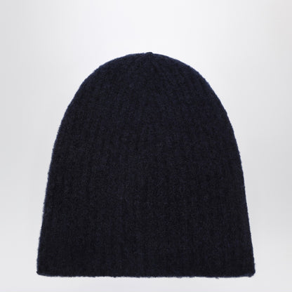 Roberto Collina Cashmere ribbed navy hat
