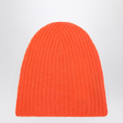 Roberto Collina Orange cashmere ribbed beanie
