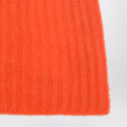Roberto Collina Orange cashmere ribbed beanie