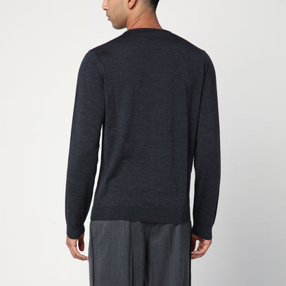 Roberto Collina Anthracite grey crew neck wool sweater