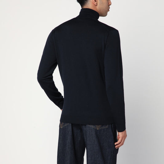 Roberto Collina Navy blue wool turtleneck sweater