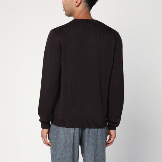 Roberto Collina Brown crew neck wool sweater