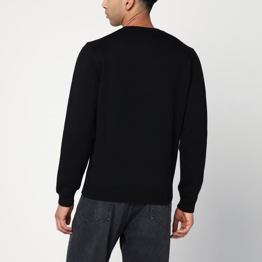 Roberto Collina Black crew neck wool sweater