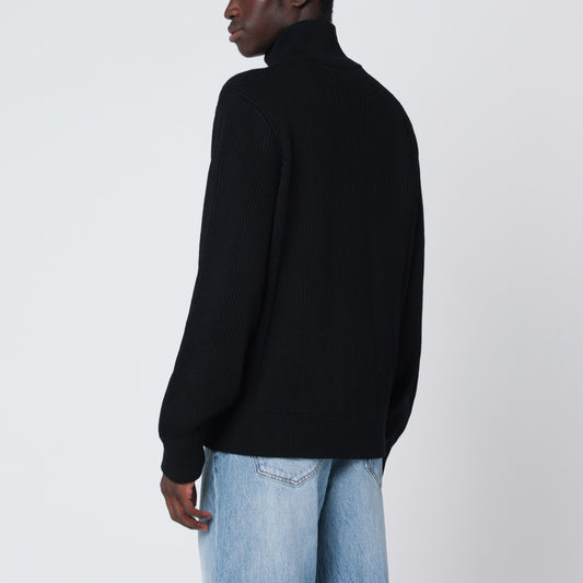 Roberto Collina Black wool zip cardigan