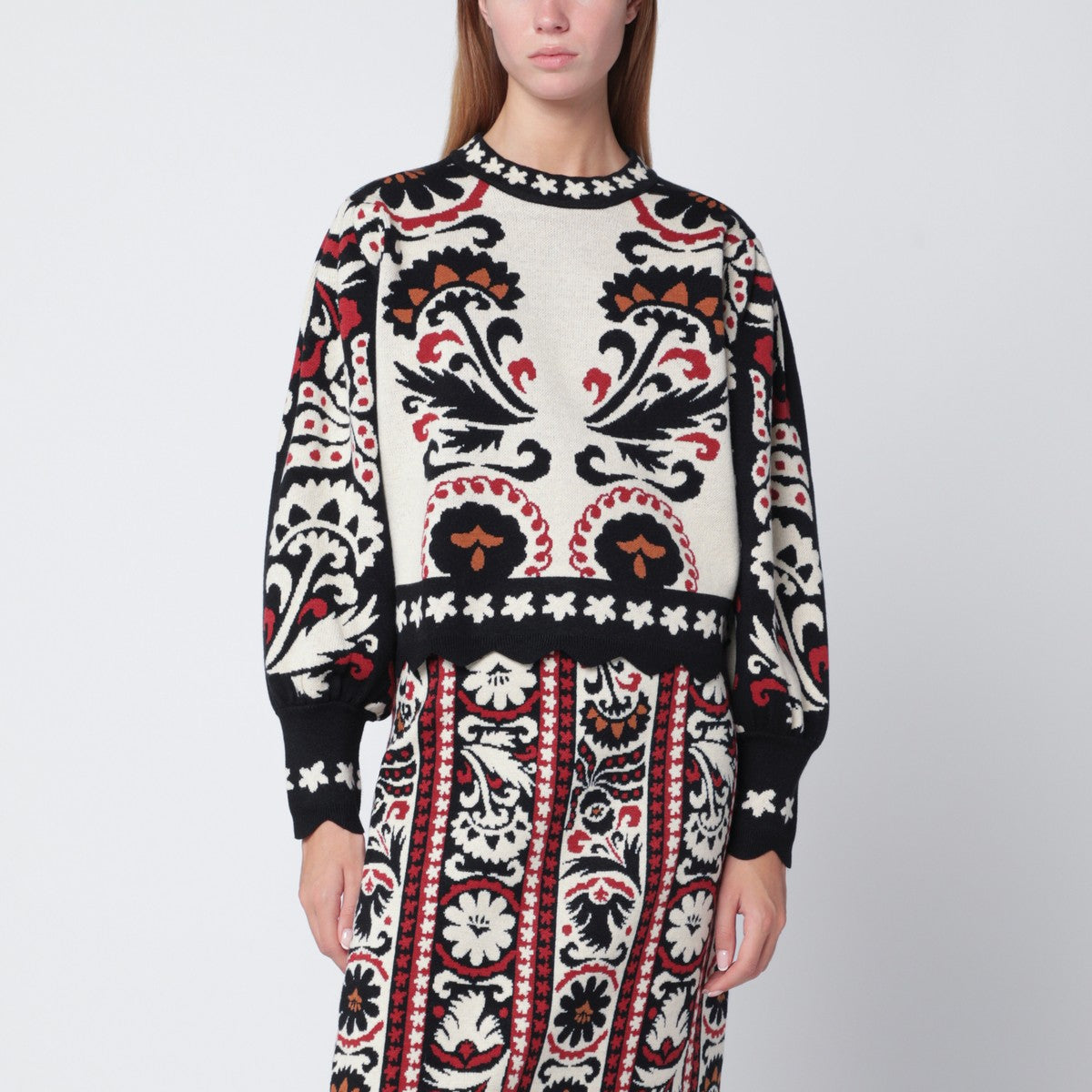 FARM Rio Ivory sweater with tapestry