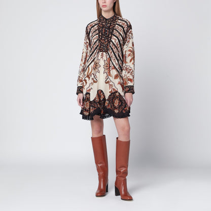 FARM Rio Sand Majestic Garden Lace mini dress