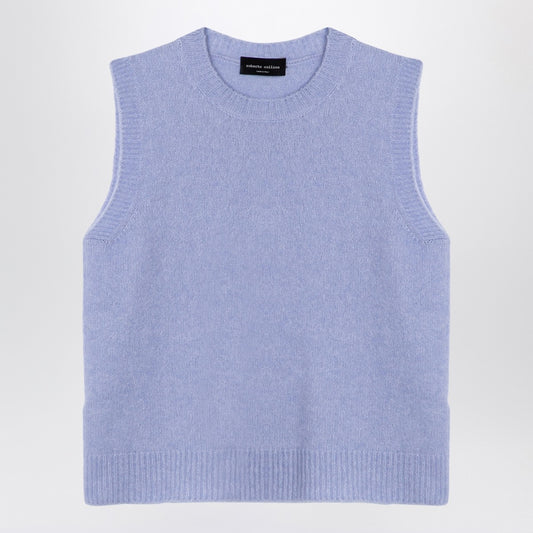 Roberto Collina Light blue cashmere blend waistcoat