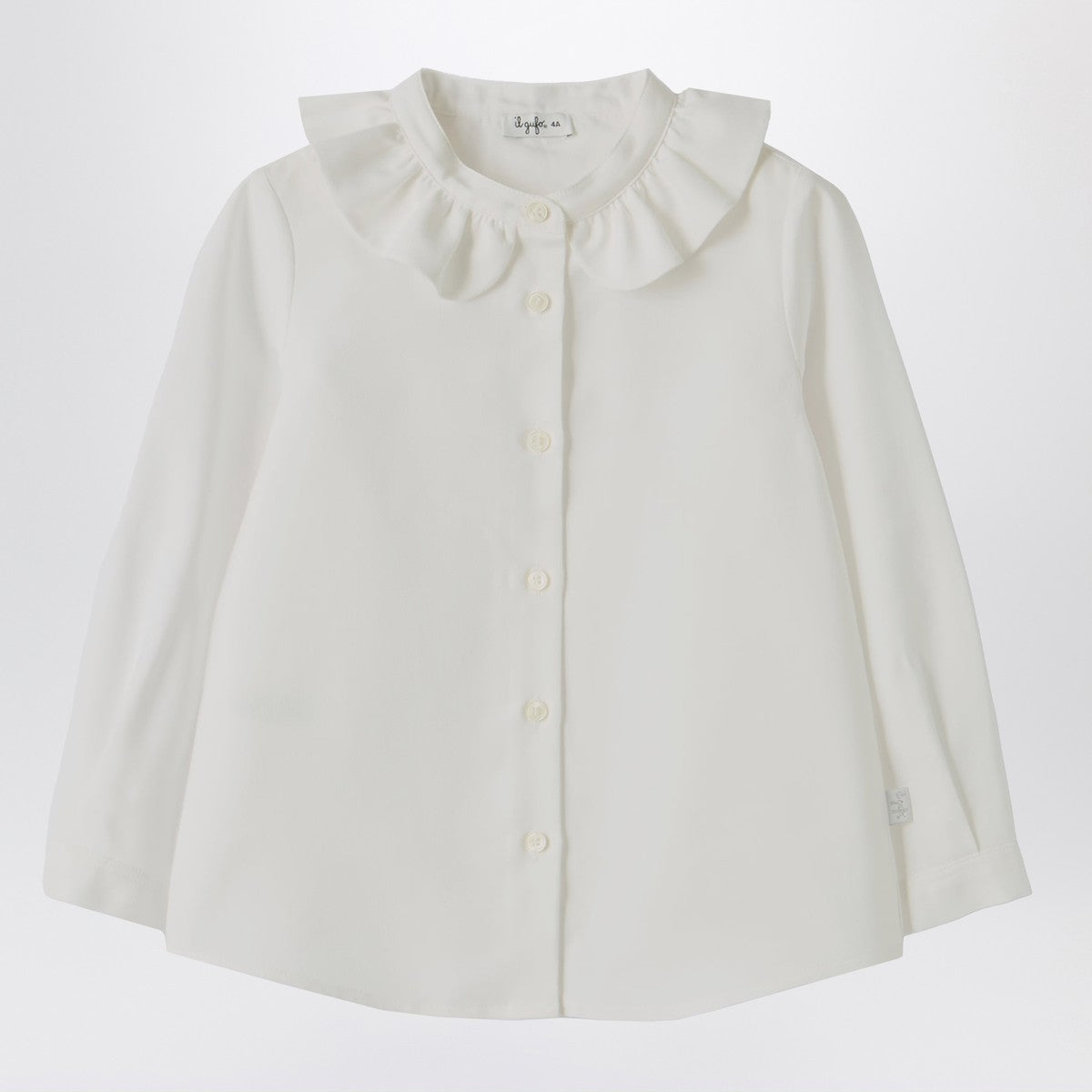 Il Gufo White shirt with ruffled collar