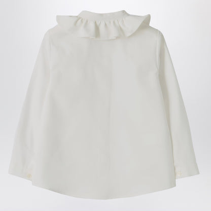 Il Gufo White shirt with ruffled collar