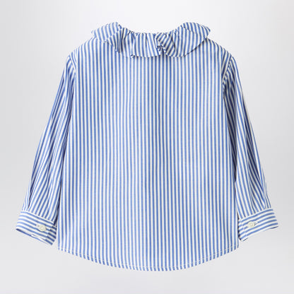 Il Gufo Blue and white striped cotton shirt