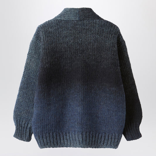Il Gufo Blue gradient wool blend cardigan