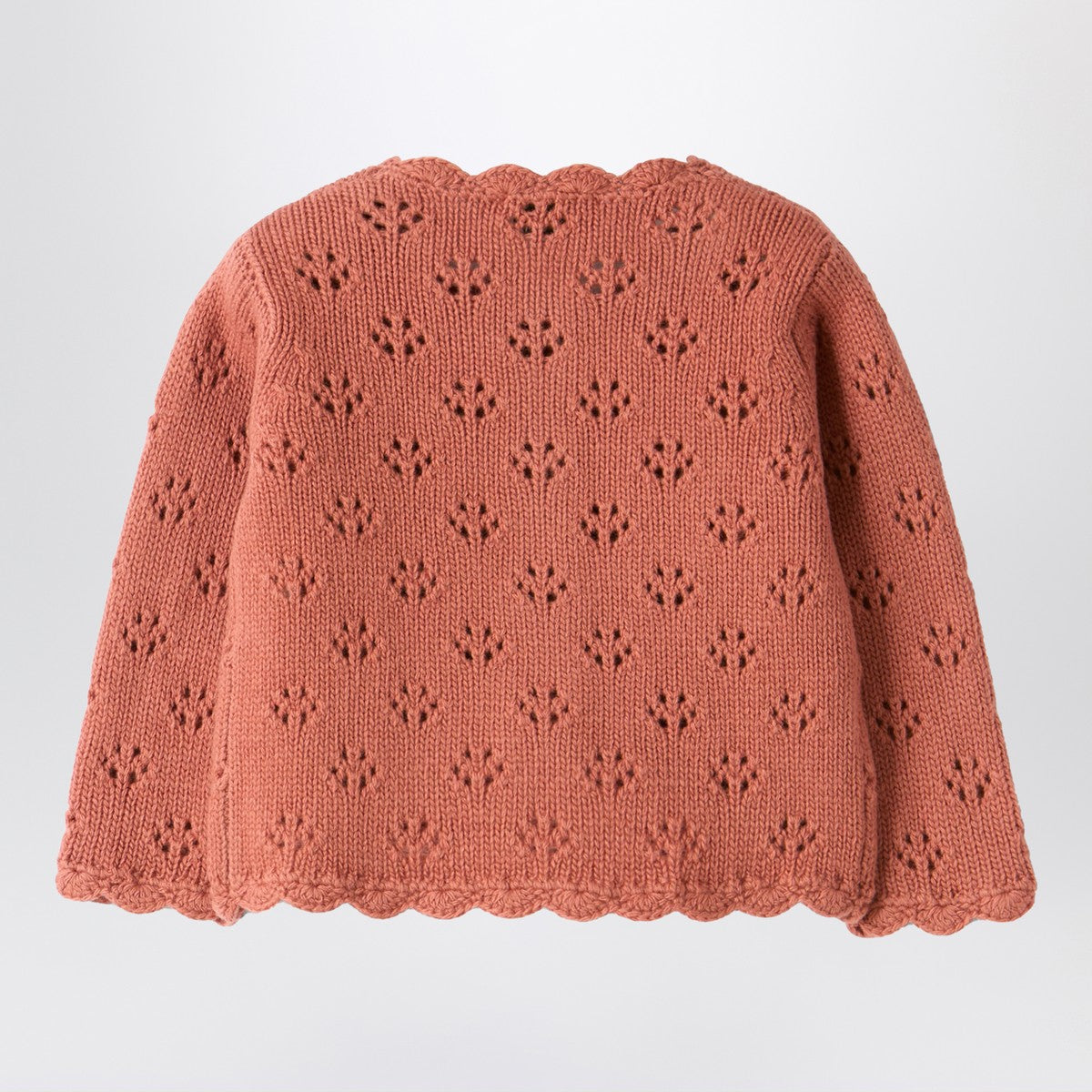 Il Gufo Pink cardigan with openwork pattern