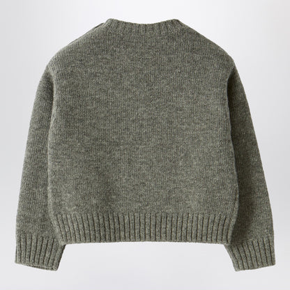 Il Gufo Grey wool sweater with snowflake motif