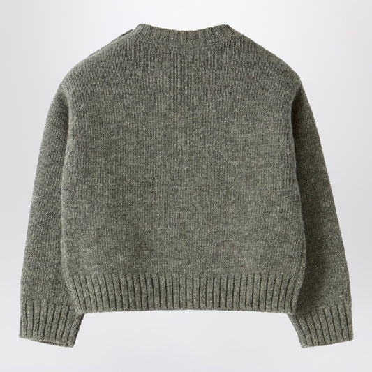 Il Gufo Grey wool sweater with snowflake motif