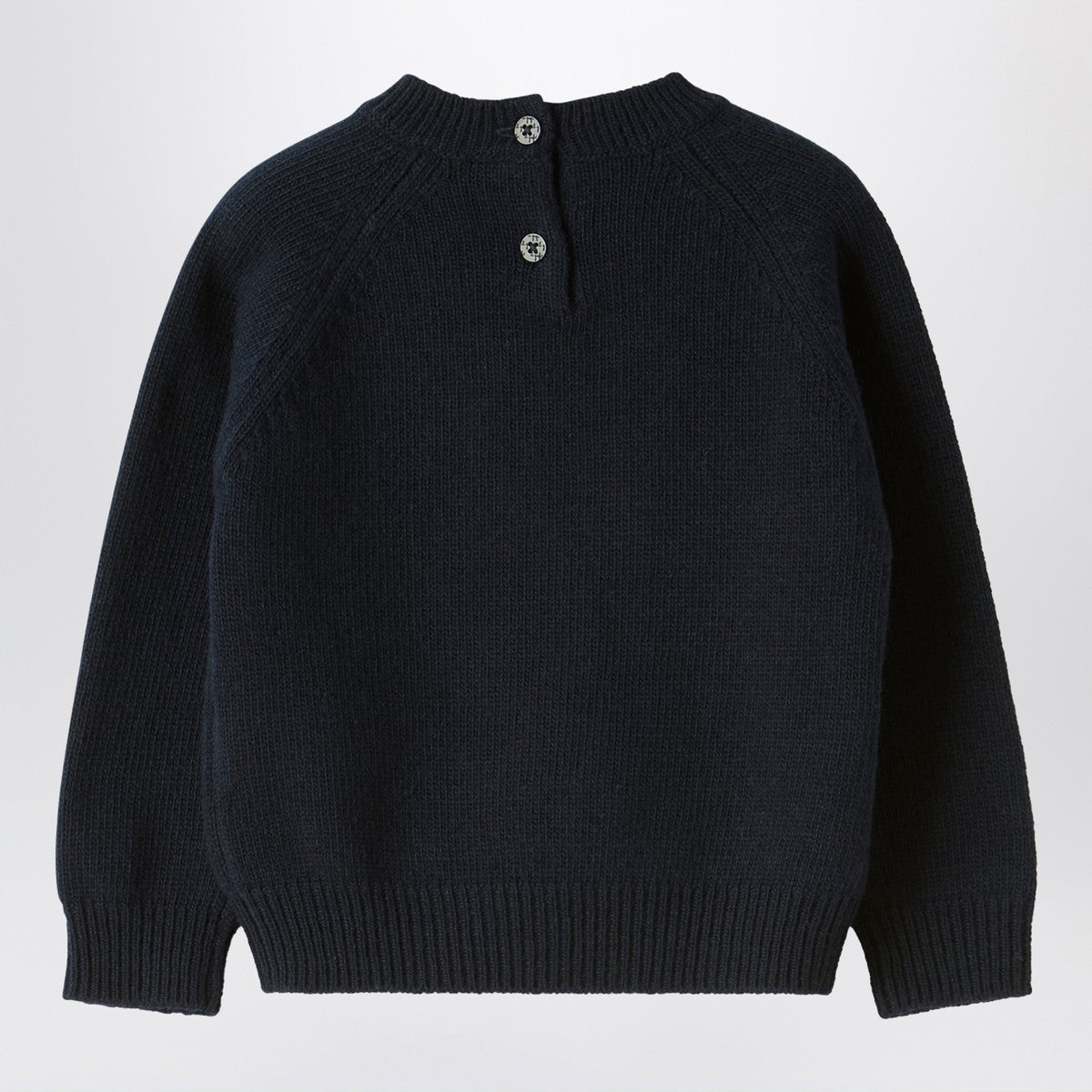 Il Gufo Blue wool sweater with dachshund