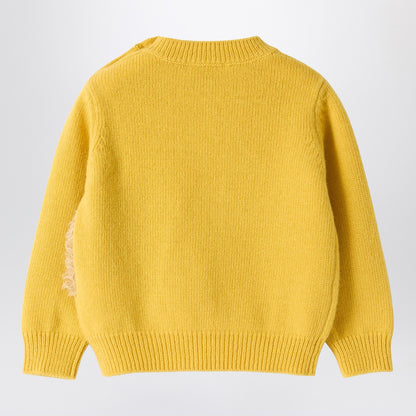 Il Gufo Yellow wool sweater with curly texture